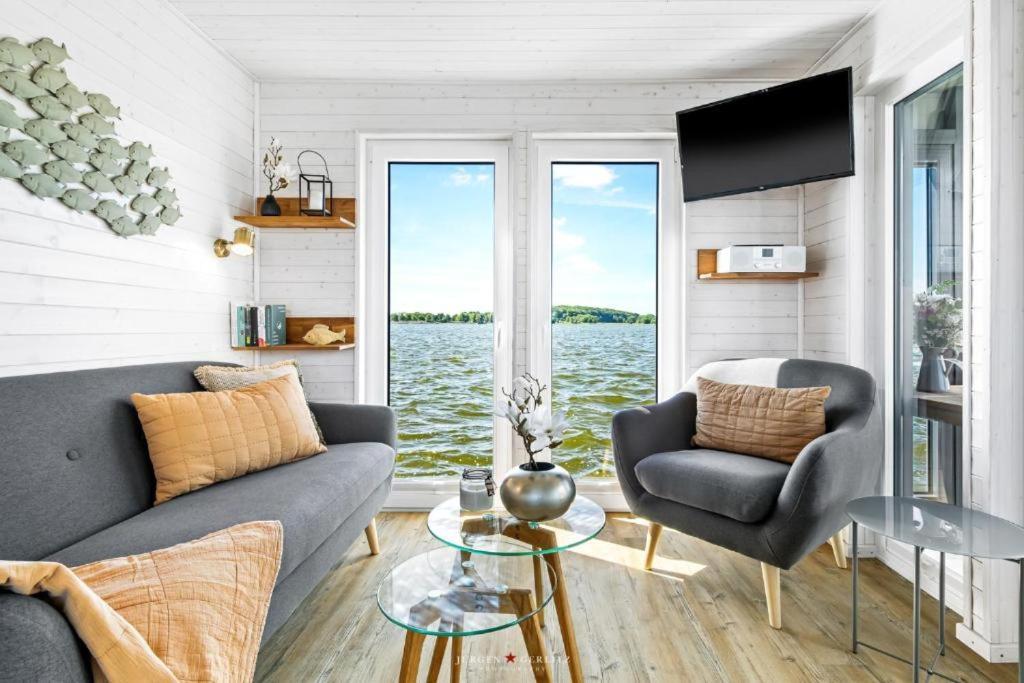 Hausboot Gluecksmomente Mit Dachterrasse In Schleswig Am Ostseefjord Schlei Exterior foto